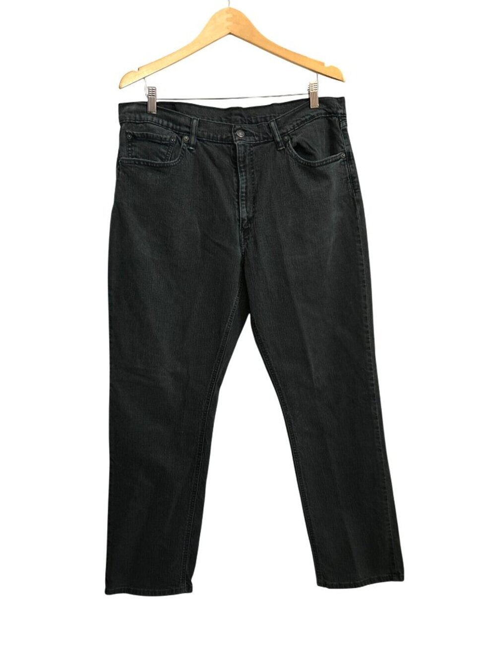 Levis Mens Black Denim Jeans 36x32 Relaxed Fit Durable Cotton Casual Wear